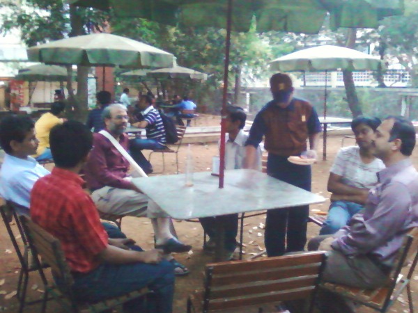 Sir with the group at Gulmohar cafeteria